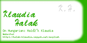 klaudia halak business card